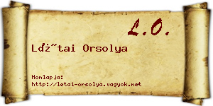 Létai Orsolya névjegykártya